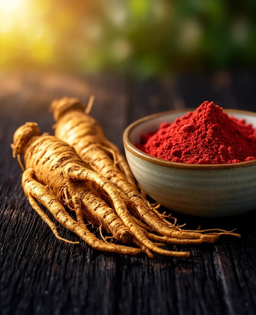 Ginseng and Maca roots